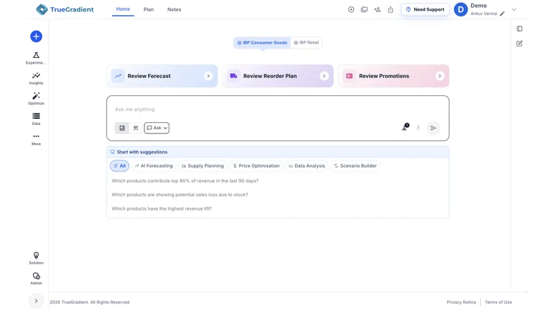TrueGradient Inventory Planner