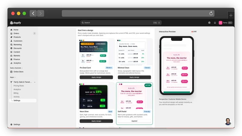 Tierfy: Tier & Volume Pricing