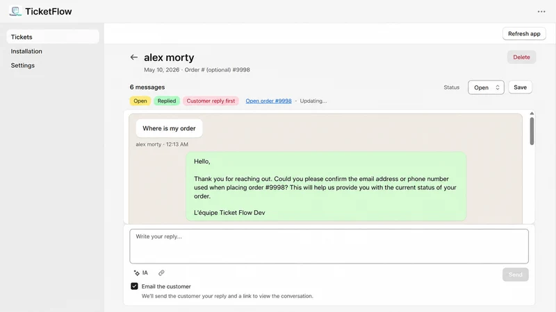 Ticket Flow ‑ Better support