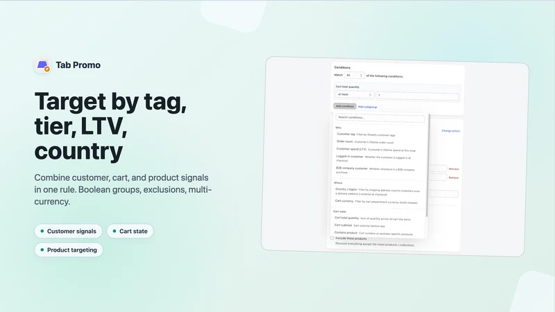 Tab Promo: Discounts & Tiers