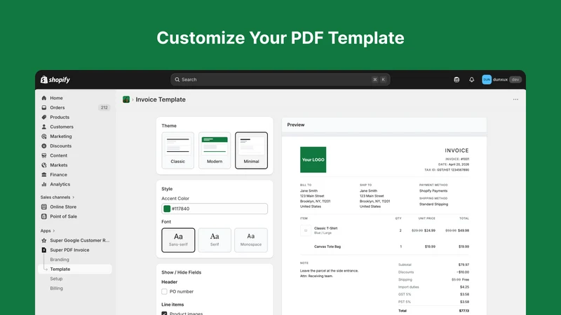 Super PDF Invoice
