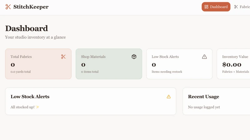 StitchKeeper ‑ Fabric Tracker