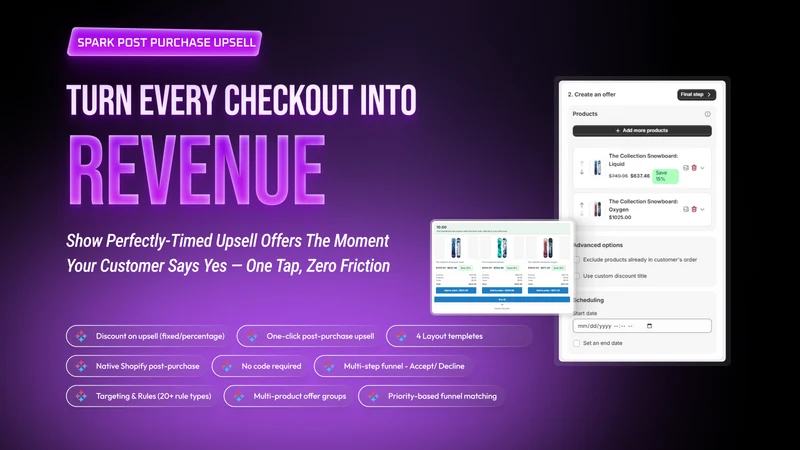 Spark Post Purchase Upsell