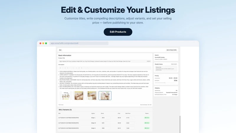SonarFulfill Easy Dropshipping