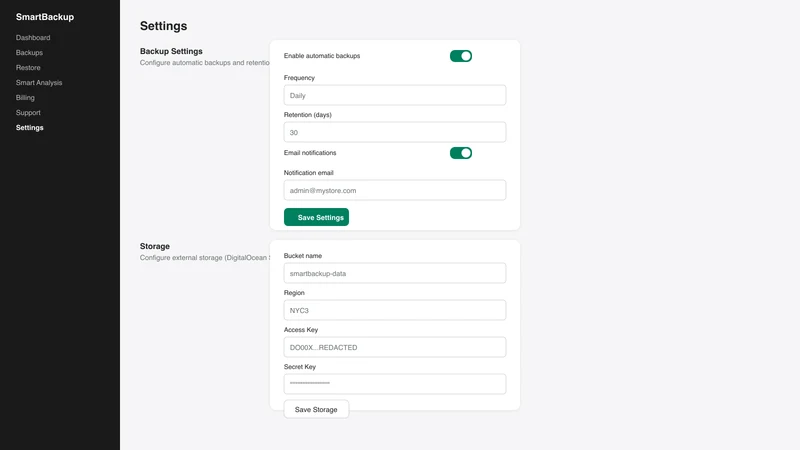 Smart Backup ‑ Backup Restore