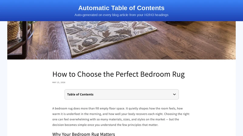 Smart Table of Contents