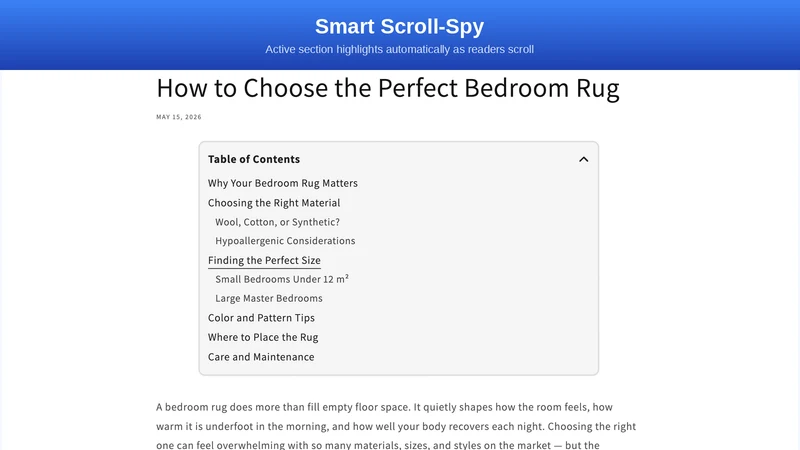 Smart Table of Contents