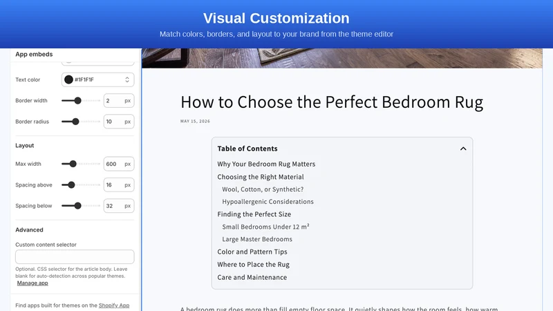 Smart Table of Contents