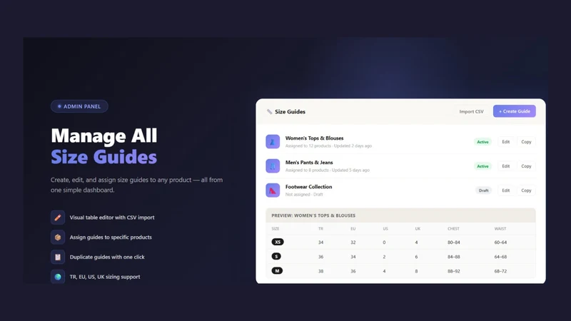 Size Guide Pro