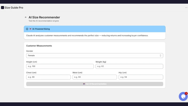 Size Guide Pro