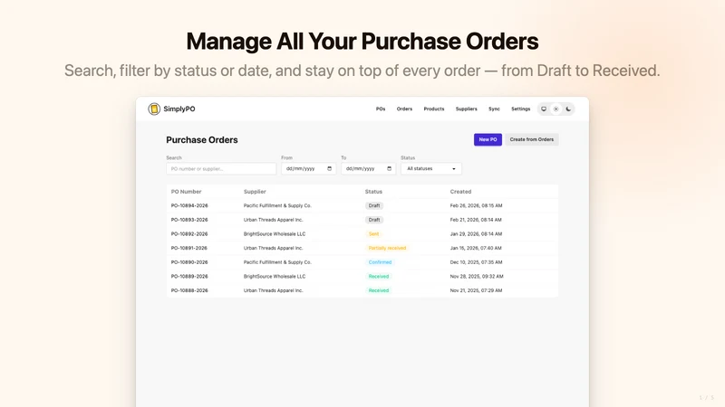 SimplyPO ‑ Purchase Orders