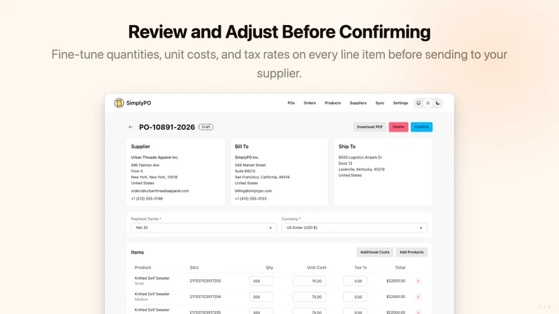 SimplyPO ‑ Purchase Orders