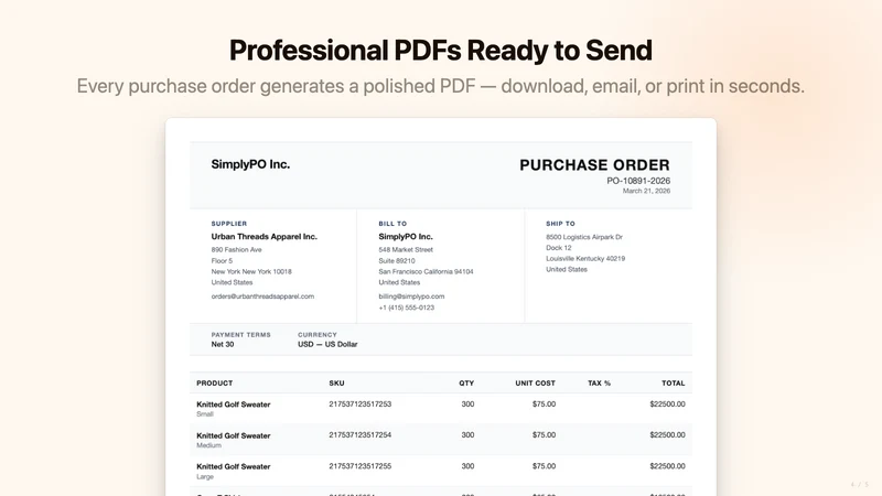 SimplyPO ‑ Purchase Orders