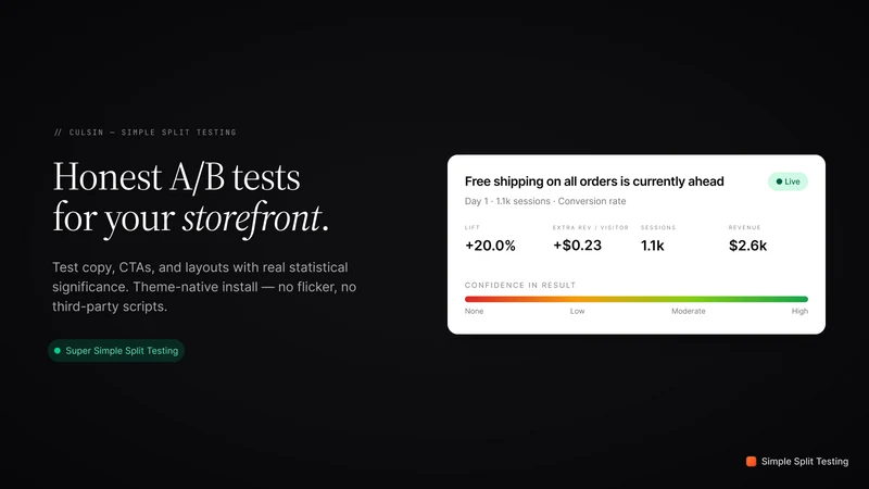 Culsin ‑ Simple Split Testing