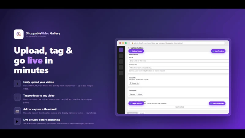 Shoppable Video Gallery