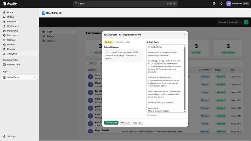 ShieldDesk ‑ AI Support Inbox