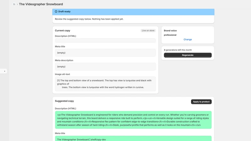 ShelfCopy ‑ AI Descriptions+SE