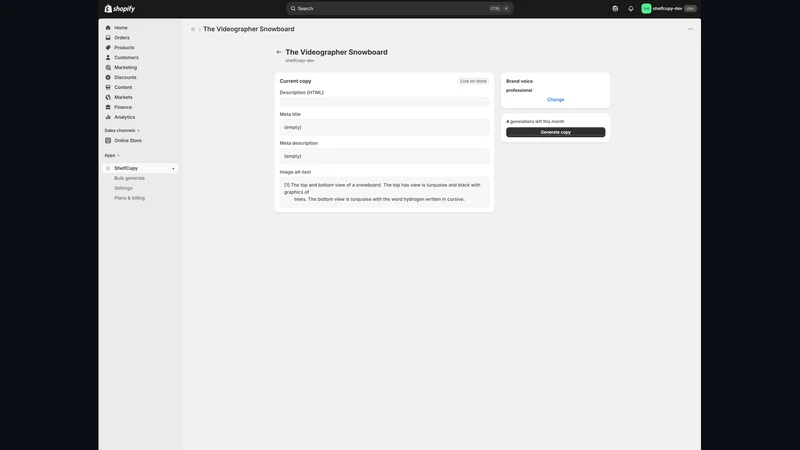 ShelfCopy ‑ AI Descriptions+SE