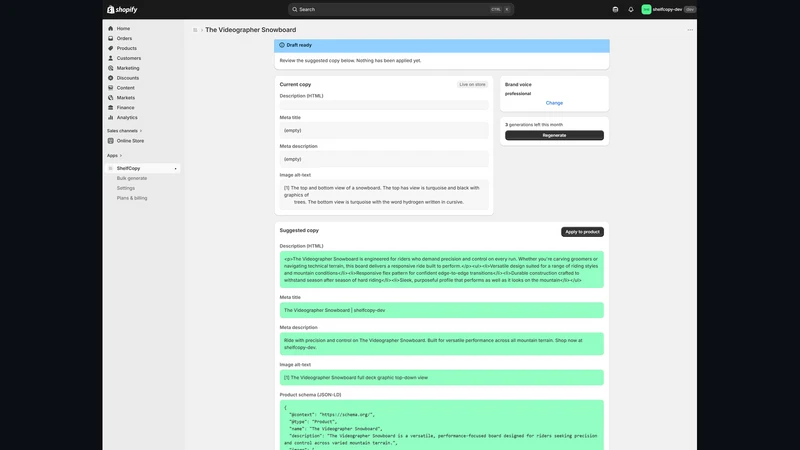 ShelfCopy ‑ AI Descriptions+SE