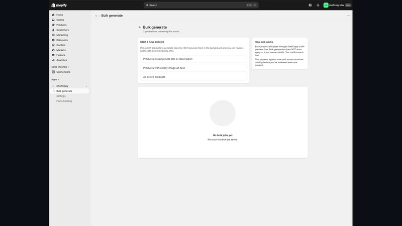 ShelfCopy ‑ AI Descriptions+SE