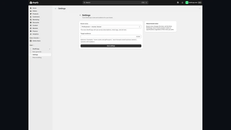 ShelfCopy ‑ AI Descriptions+SE