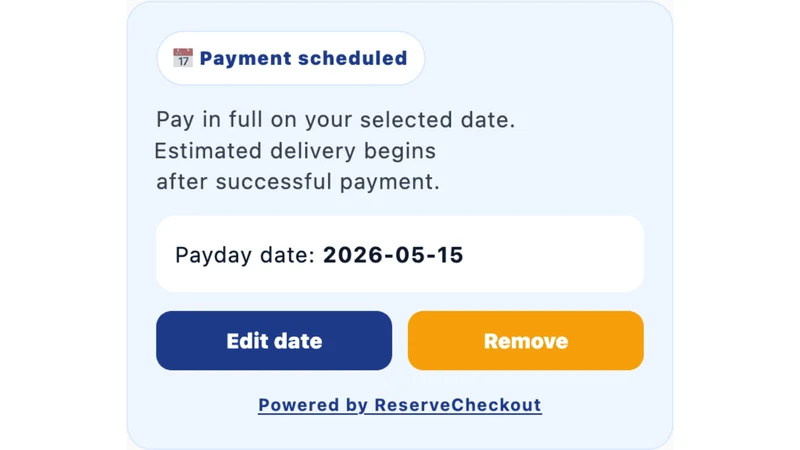 ReserveCheckout Pay Later