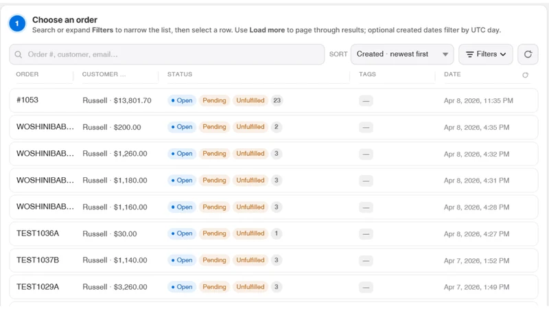 Reprice Order Editor