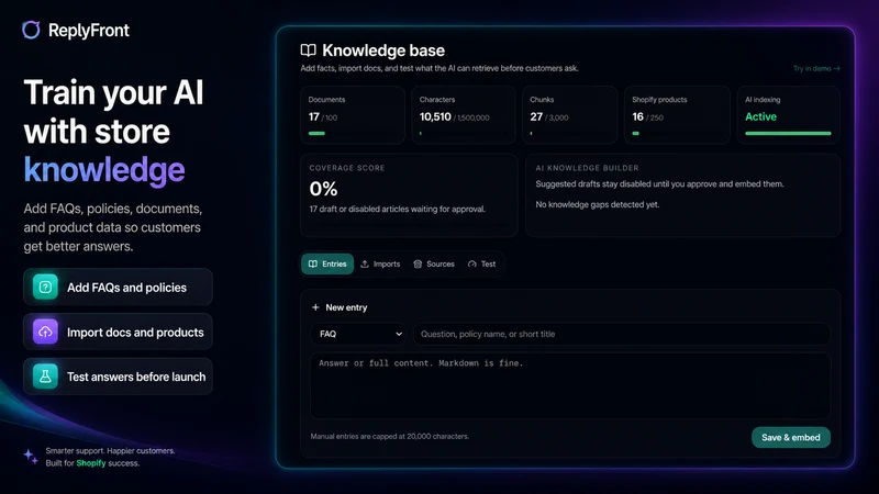 ReplyFront AI Chat & Helpdesk