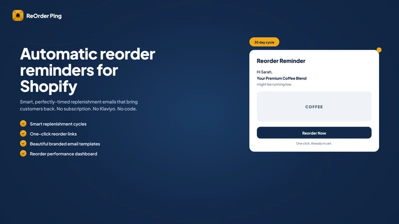 ReOrder Ping: Restock Reminder