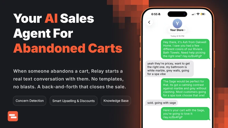 Relay: AI SMS Cart Recovery