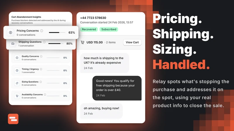 Relay: AI SMS Cart Recovery