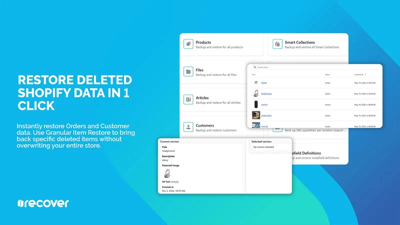 Recover Backups & Restore