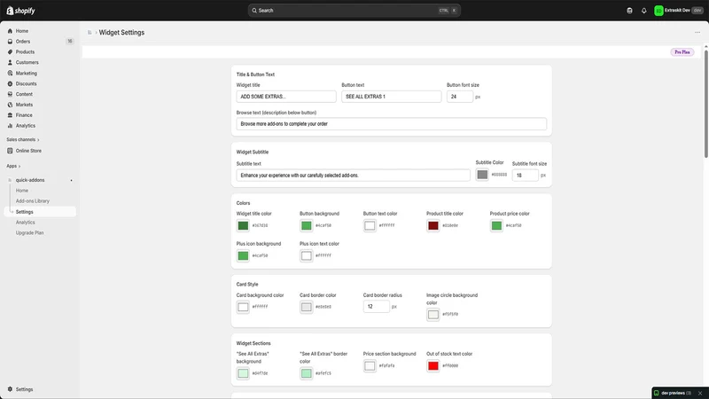 QuickAddons ‑ Product Add‑ons