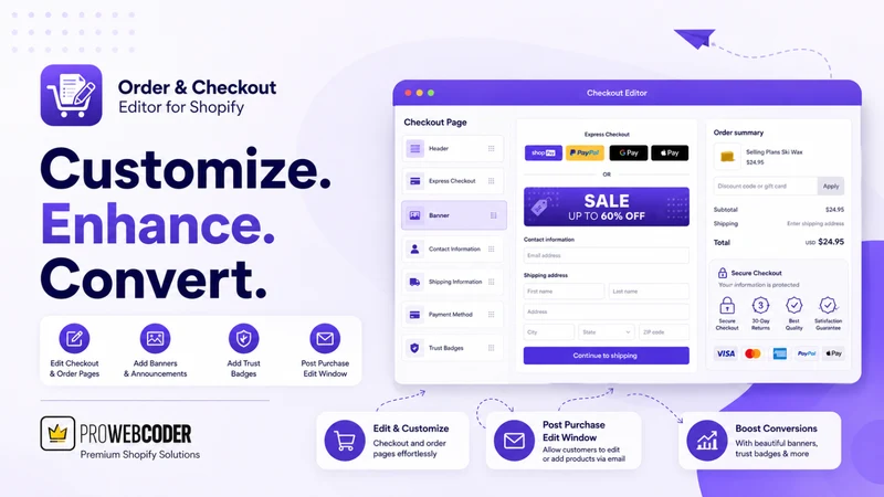 PWC : Order & Checkout Editor