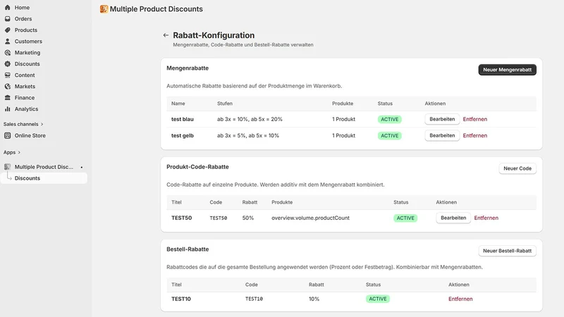 Multiple Product Discounts