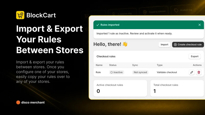 BlockCart: Checkout Validation