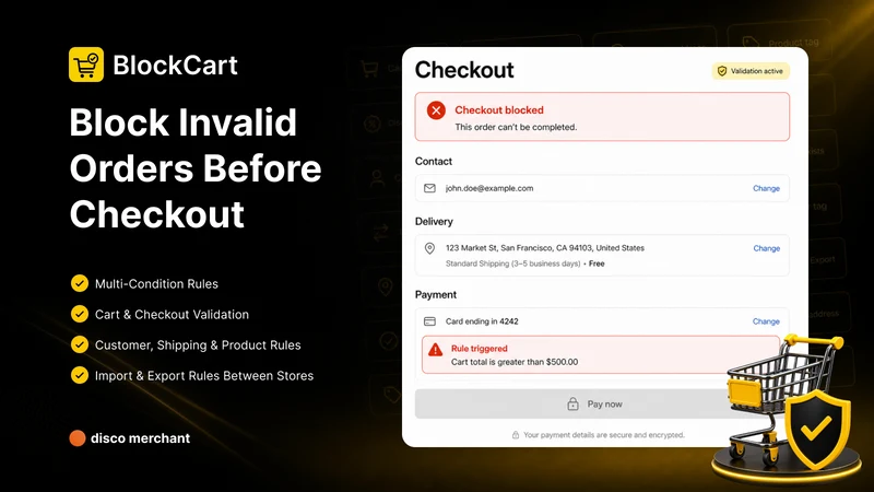 BlockCart: Checkout Validation
