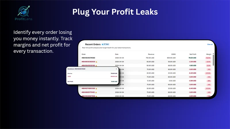 ProfitLens Net Profit Tracker