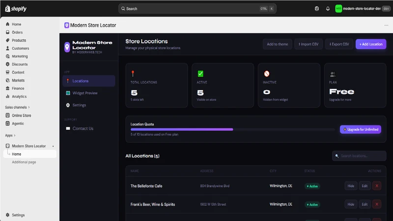Modern Store Locator
