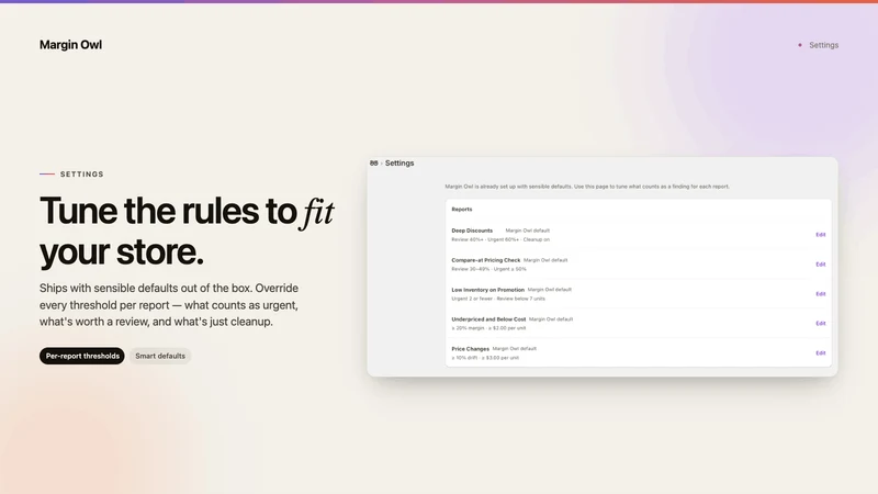Margin Owl ‑ Pricing Monitor