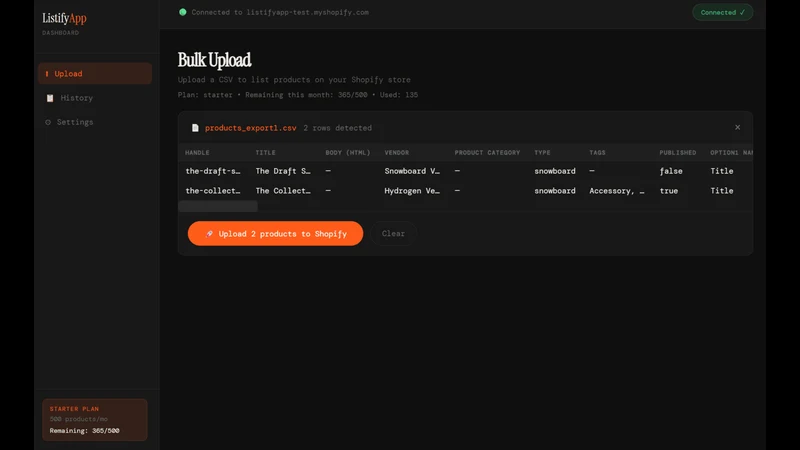 ListifyApp‒Bulk Product Upload