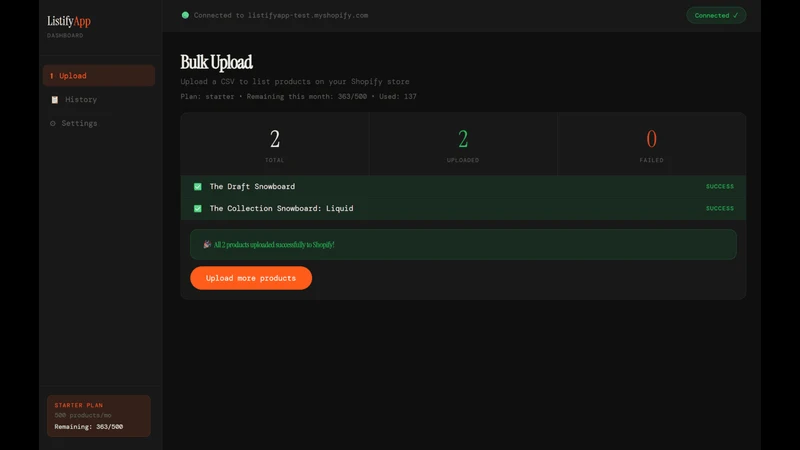 ListifyApp‒Bulk Product Upload