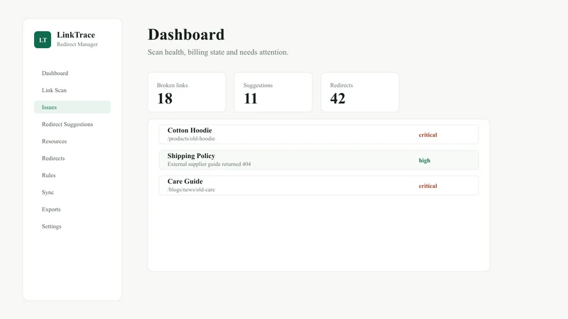 LinkTrace Redirect Manager
