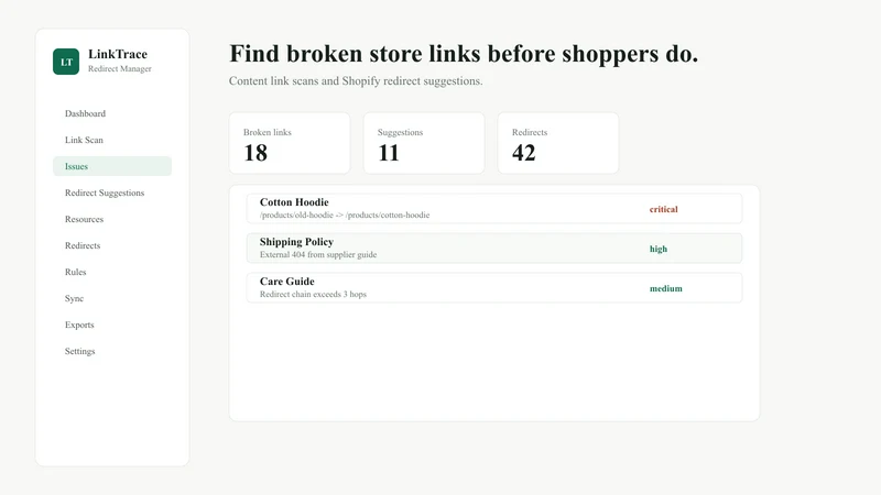 LinkTrace Redirect Manager