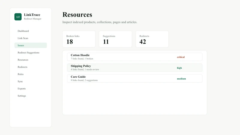 LinkTrace Redirect Manager