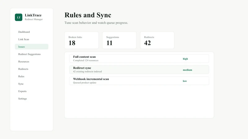 LinkTrace Redirect Manager
