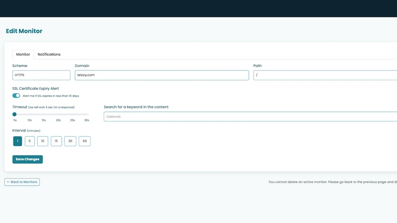 Lelocy Web Monitoring