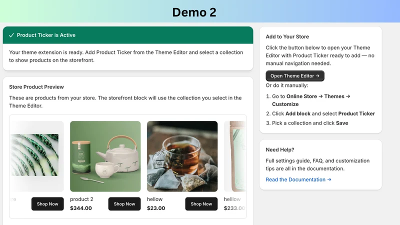 Product Ticker