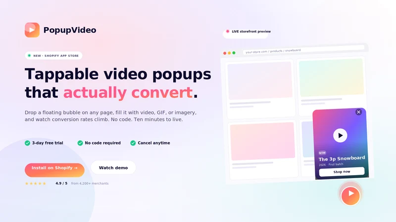 PopupVideo: Video That Sells