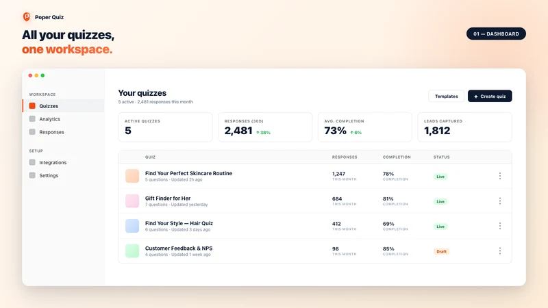 Poper Quiz: AI Product Finder